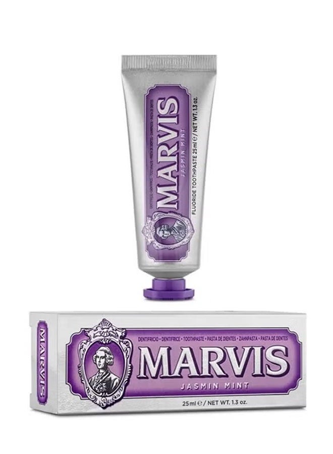 Marvis Jasmin Mint Toothpaste 25ml, Floral Jasmine and Refreshing Mint for Luxurious Oral Care - Image 1