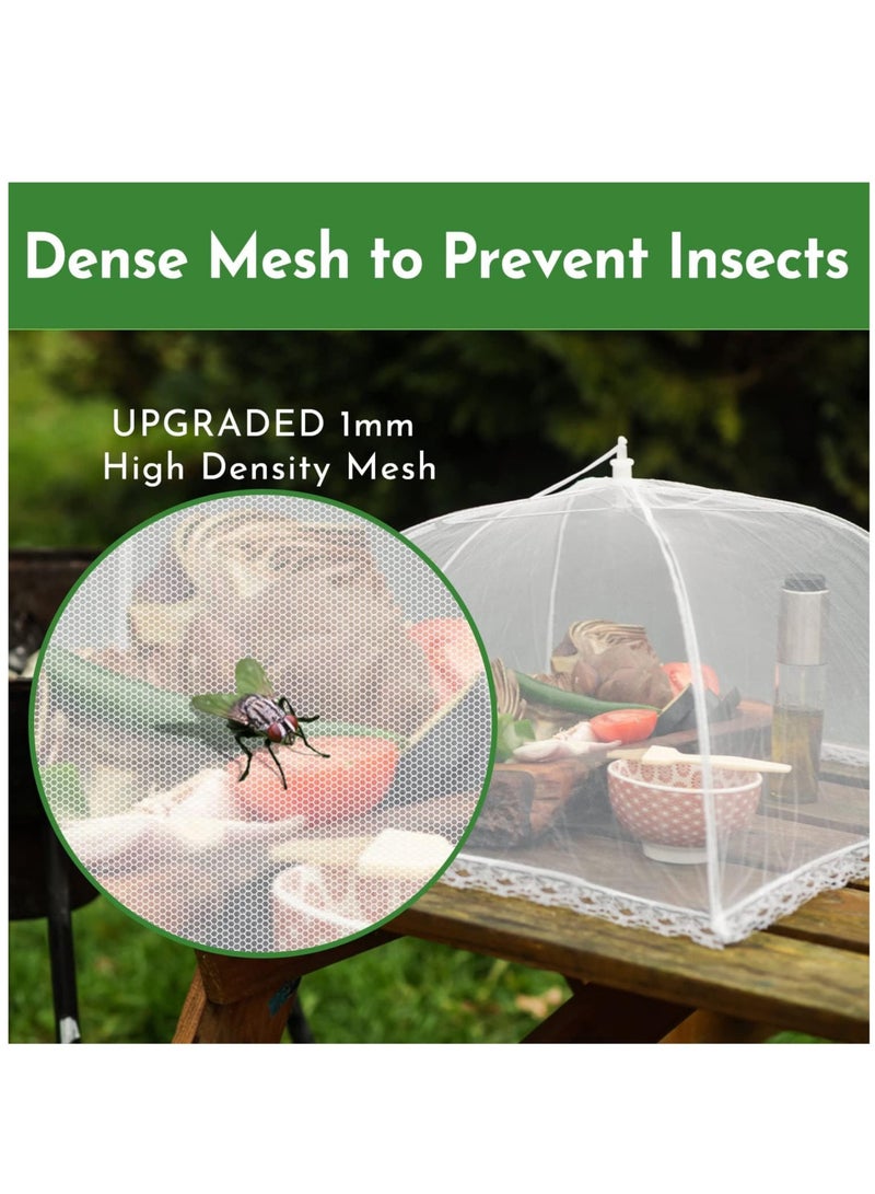 Relex Encrypted Mesh Food Covers, Foldable Food Cover Umbrella Keep Flies, Bugs, Mosquitoes Away, Reusable Food Net Cover for Outdoors, Parties, Picnics, BBQs (3PCS) - Image 2