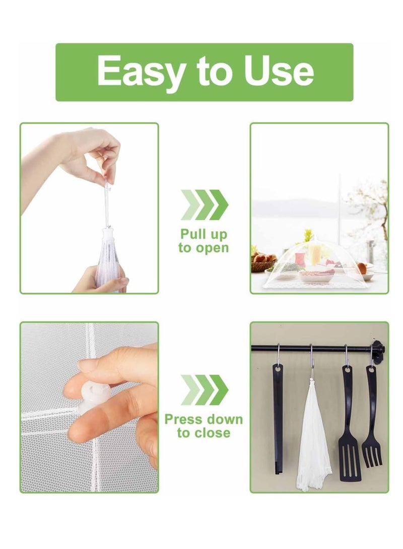 Relex Encrypted Mesh Food Covers, Foldable Food Cover Umbrella Keep Flies, Bugs, Mosquitoes Away, Reusable Food Net Cover for Outdoors, Parties, Picnics, BBQs (3PCS) - Image 3