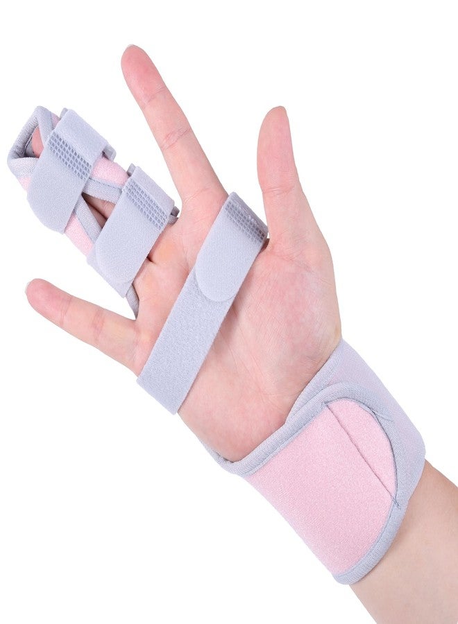 Lefeke Trigger Finger Splint, Finger Brace for Middle, Index, Pinky, or Ring Finger Support, Hand Splint for Broken Fingers, Arthritis, Fracture, Hand Brace with Fingers Support (2 fingers Fixed) Pink - Image 1