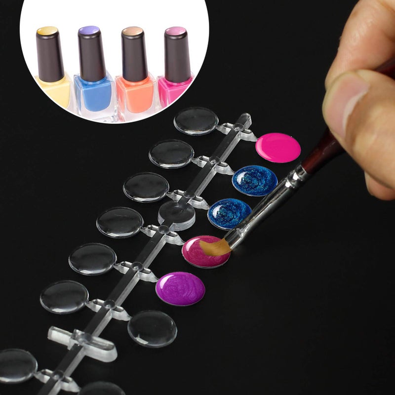 Biubee 240 Pcs Round False Nail Display Tips- Transparent Nail Art Display Chart Nail Art Color Display Tips Tool Nail Swatch Sticks with Adhesive Sticker for Nail Polish Training Practicing Color Displaying - Image 3