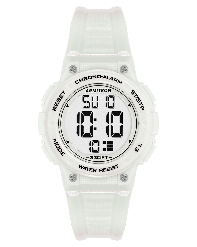 Armitron Sport Women's Digital Chronograph Resin Strap Watch, White (45/7086PWT) - Image 5