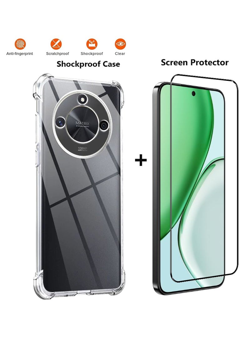 كومبي 3 في 1 لحقيبة Honor X9D ودرع شاشة Ultra HD بقيمة 2 قطعة، مزودة بـ 4 هياكل هوائية L-Arc، درع iPhone عالي الوضوح ومقاوم للصدمات، حقيبة رقيقة لـ Honor X9D - شفافة - Image 2