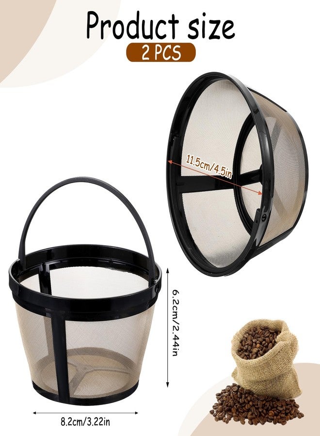 Nogeqi 2 Pack Reusable Coffee Filters 8-12 Cup with Closed Bottom, Basket Coffee Filters with Handle, Compatible with Most Coffeemakers - Image 3