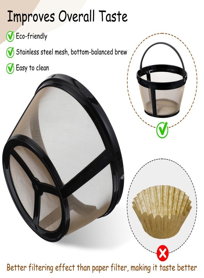 Nogeqi 2 Pack Reusable Coffee Filters 8-12 Cup with Closed Bottom, Basket Coffee Filters with Handle, Compatible with Most Coffeemakers - Image 4