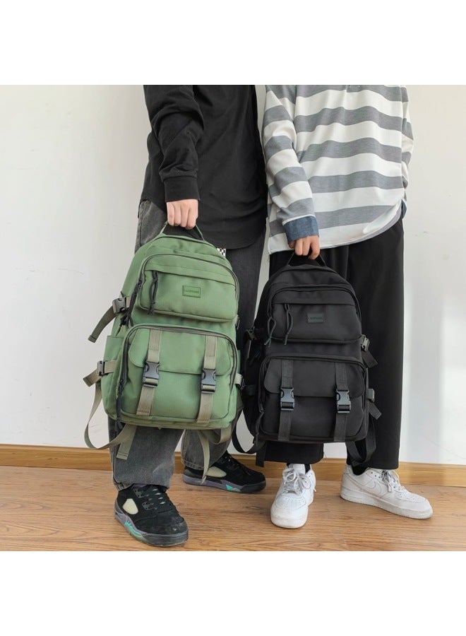 Korean OxFord Cloth Backpack Men And Women Large Capacity Student Schoolbag Casual Outdoor Travel Backpack Customized-Color:Khaki - Image 2