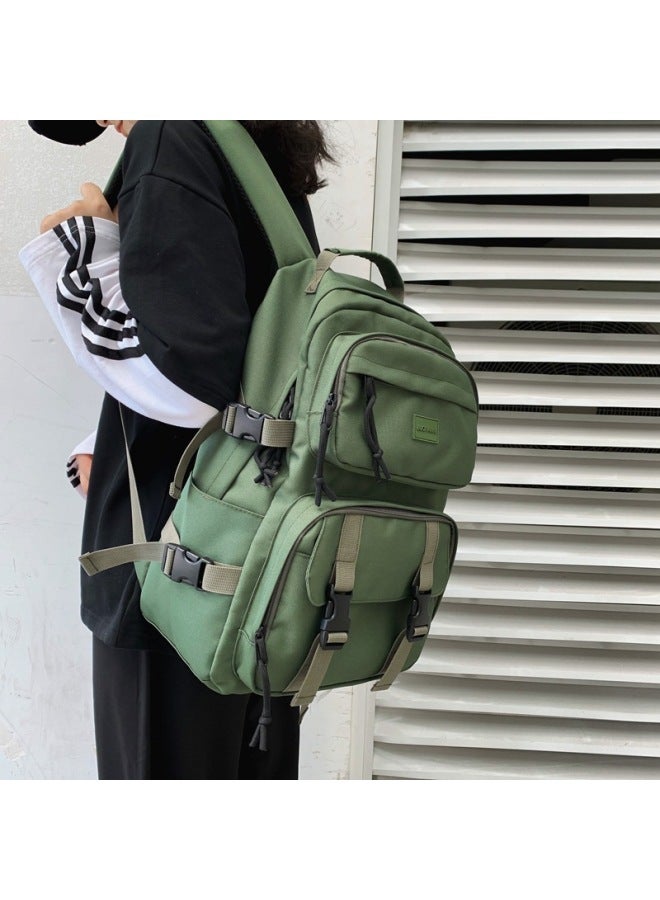 Korean OxFord Cloth Backpack Men And Women Large Capacity Student Schoolbag Casual Outdoor Travel Backpack Customized-Color:Khaki - Image 3