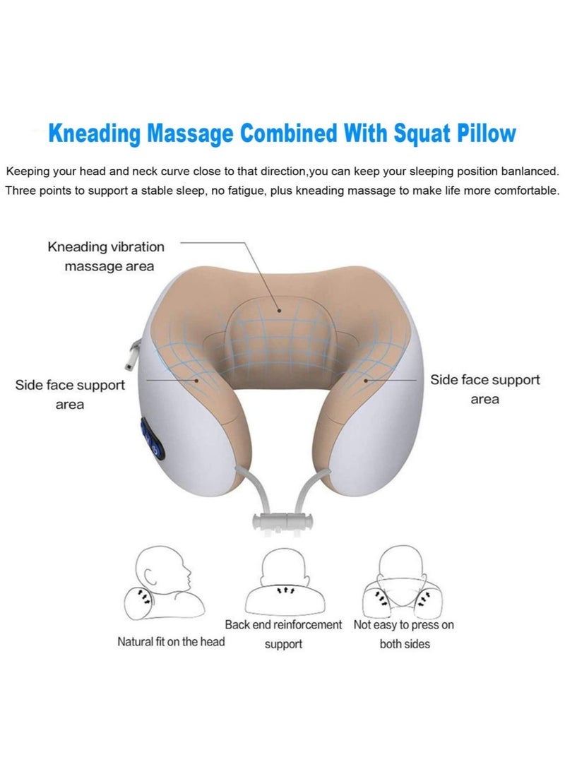 Gravity Travel Pillows For Sleeping Airplane Portable Electric Neck Massager Soft Comfortable Breathable Shaped Memory Foam Massage Neck Pillow For Car Home And Office - Image 4