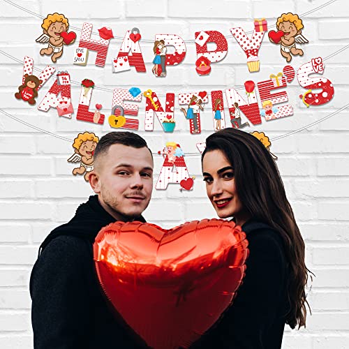 Festiko® Happy Valentine's Day Banner With Cute Love & Cupid Signs, Valentine's Decorations, Valentine's Day Decoration Item, Love Celebration Banner, Valentine Banner - Image 4