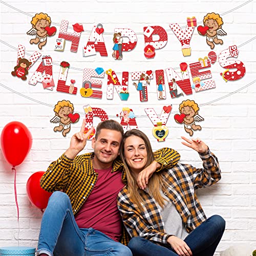Festiko® Happy Valentine's Day Banner With Cute Love & Cupid Signs, Valentine's Decorations, Valentine's Day Decoration Item, Love Celebration Banner, Valentine Banner - Image 5