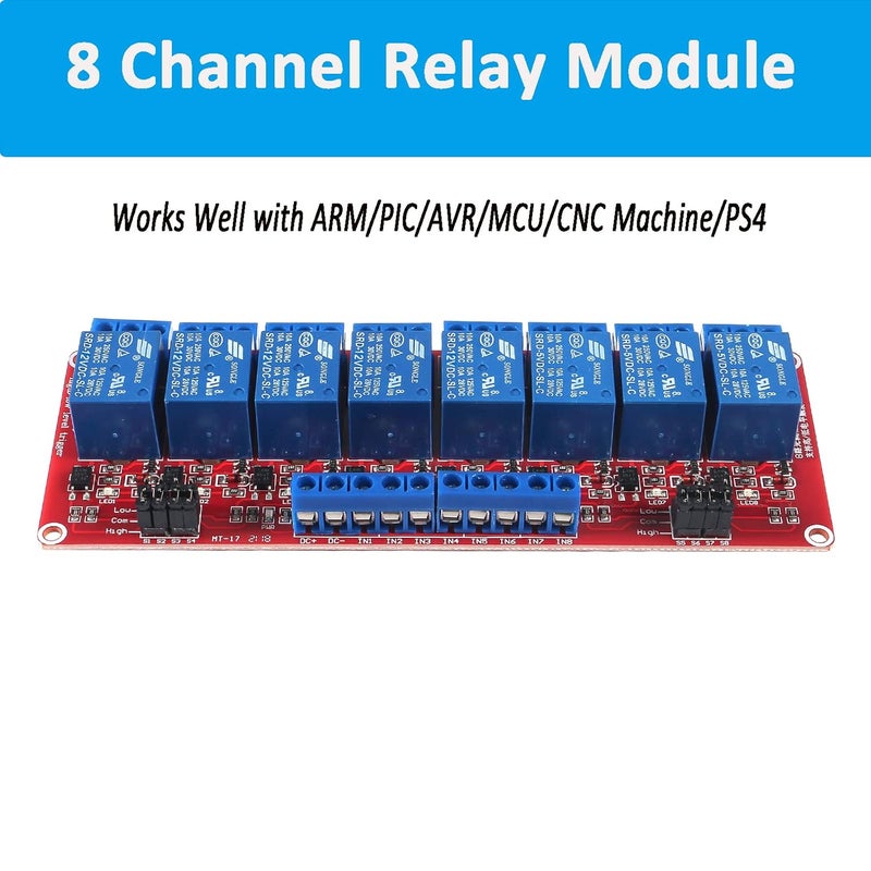 AEDIKO DC 12V Relay Module 8 Channel Relay Board with OPTO-Isolated High or Low Level Trigger - Image 2