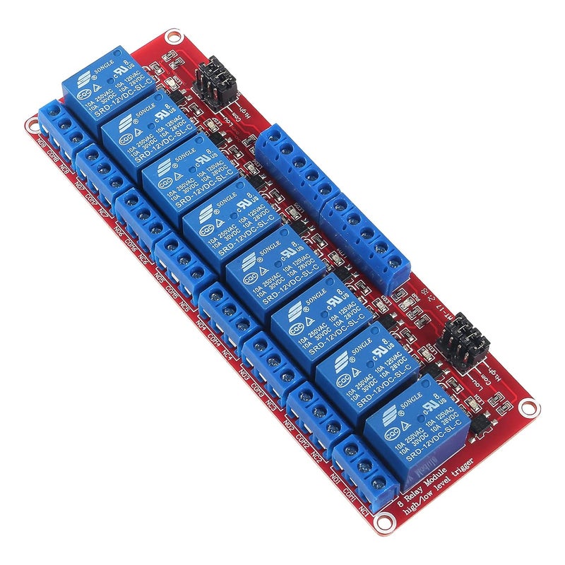 AEDIKO DC 12V Relay Module 8 Channel Relay Board with OPTO-Isolated High or Low Level Trigger - Image 1