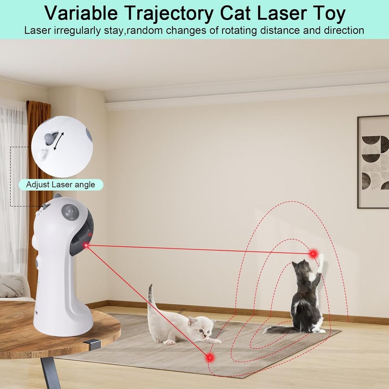 TBTeek Motion-Activated Interactive Cat Toy, USB Rechargeable Automatic Cat Toy with Rotating Red Light, 4 Speed Modes for Indoor Cats, Kittens & Dogs - Image 2