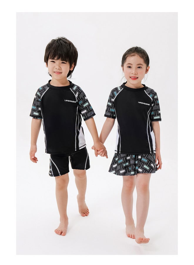 New And Korean Couple Long-sleeved Shorts Split Two-piece Set Family Wear For Boys And Girls Surfing Suits Swimsuits For Women