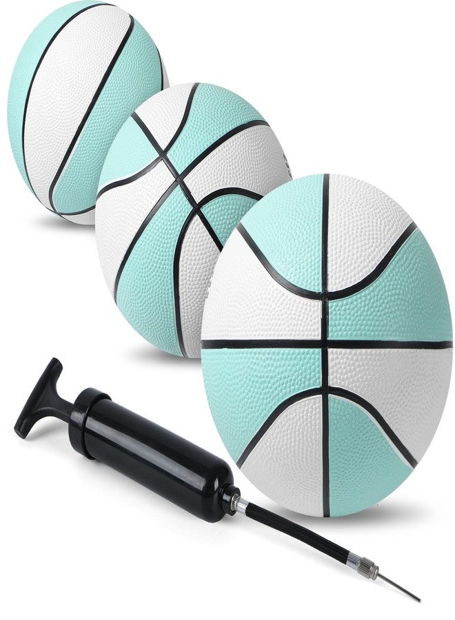 Conderyang 3 Pack Water Pool Basketball Size 3 Aqua Blue Rubber Waterproof Water Basketball for Swimming Pool Ball Lake Hoop Games (7 Inch) - Image 1