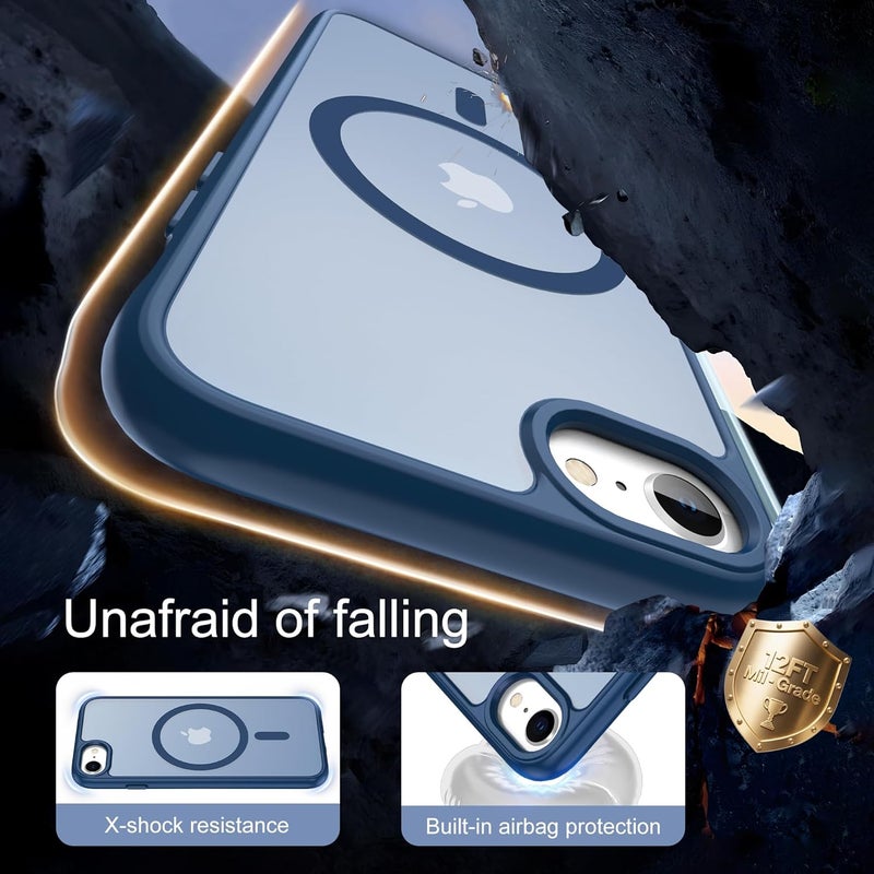 حافظة مغناطيسية من لأجهزة iPhone 12 Mini/13 Mini [متوافقة مع MagSafe]، تحتوي على واقي شاشة مزدوج؛ مقاومة للبصمات، مقاومة للصدمات، مريحة للجلد، بتصميم نحيف وشفاف، لون أخضر داكن. - Image 3