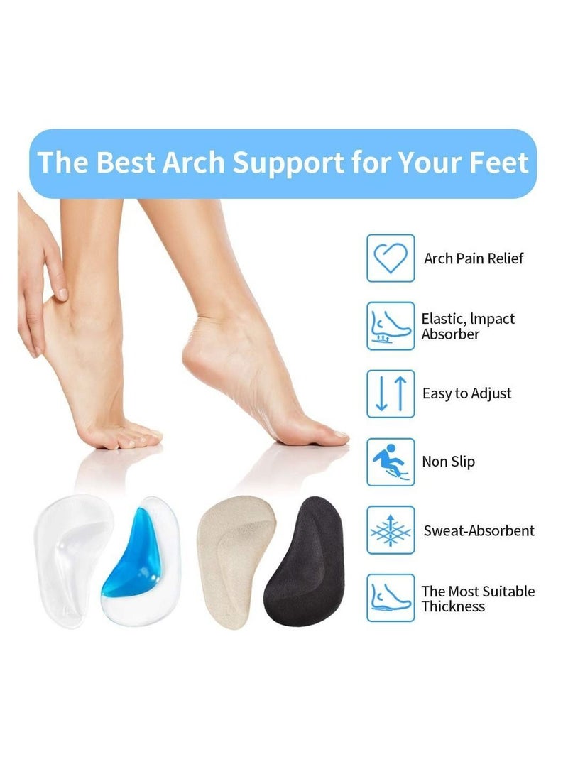 4 Pairs Arch Support Shoe Insoles for Flat Feet for Relieve Pressure and Feet Pain - Image 2