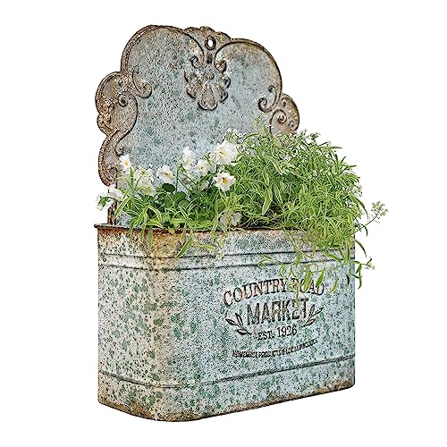 All Chic Metal Wall Planter Wall Mount Planter Metal Hanging Planter Wall Vases for Flowers Planters for Outdoor Plants for Farmhouse Decor Rustic - Image 1