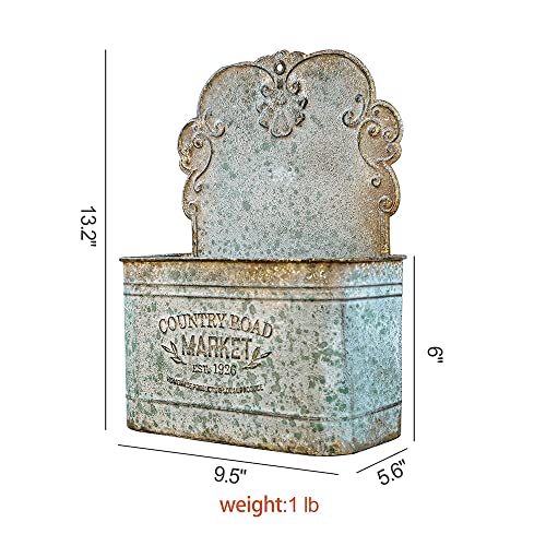 All Chic Metal Wall Planter Wall Mount Planter Metal Hanging Planter Wall Vases for Flowers Planters for Outdoor Plants for Farmhouse Decor Rustic - Image 3
