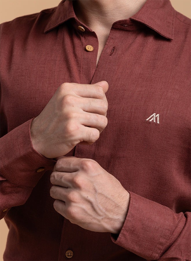 Mannerism The Juicy Bright Strawberry Lyocell Shirt with Lively Hue - Image 3