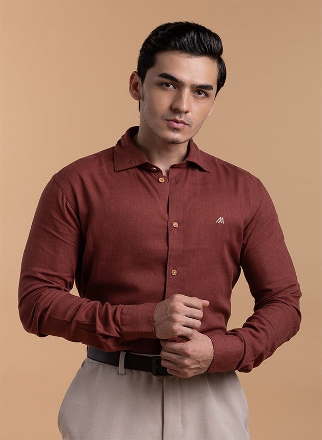 Mannerism The Juicy Bright Strawberry Lyocell Shirt with Lively Hue - Image 1