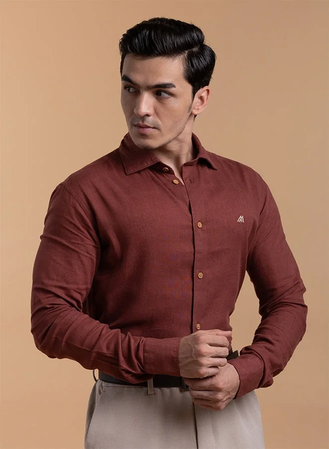Mannerism The Juicy Bright Strawberry Lyocell Shirt with Lively Hue