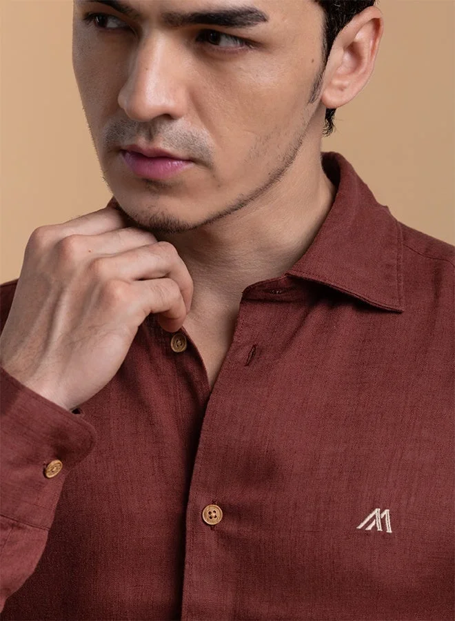 Mannerism The Juicy Bright Strawberry Lyocell Shirt with Lively Hue