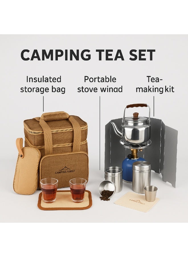 بيكي طقم عزبة شاي للرحلات- لون بني - Image 3