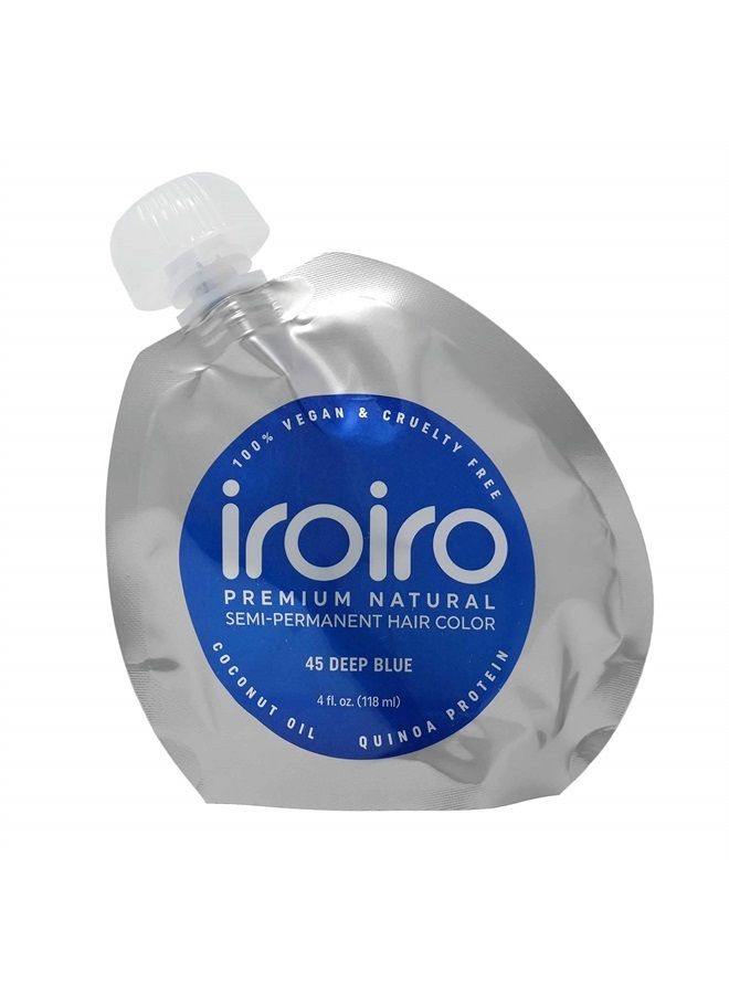 IROIRO Premium Natural Semi-Permanent Hair Color 45 Deep Blue (4oz) - Image 1