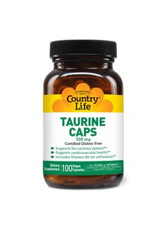 Country Life Taurine Caps Supports Cardiovascular Health And Nervous System 500Mg 100 Vegan Capsules Certified Gluten Free Certified Vegan  - Image 2