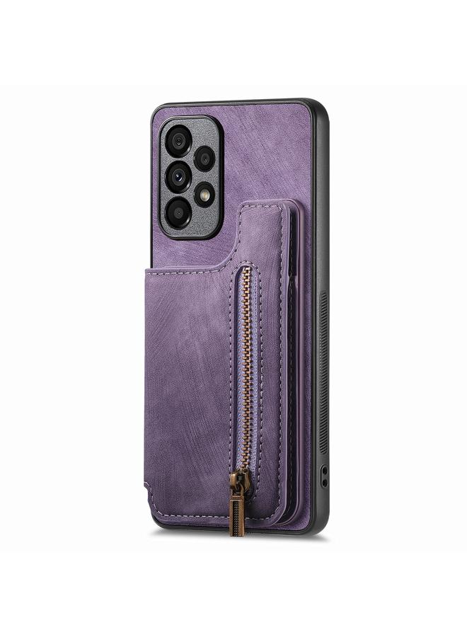 اس-توب جراب خلفي بسحاب من الجلد بتصميم كلاسيكي لهاتف Samsung Galaxy A52 4G/5G - Image 2