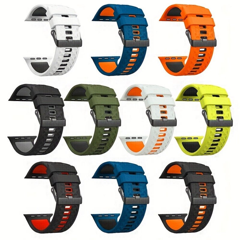Silicone Sports Band for Apple Watch Series 10 9 8 7 6 5 49mm 45mm 44mm 42mm Deep Grey - Image 4