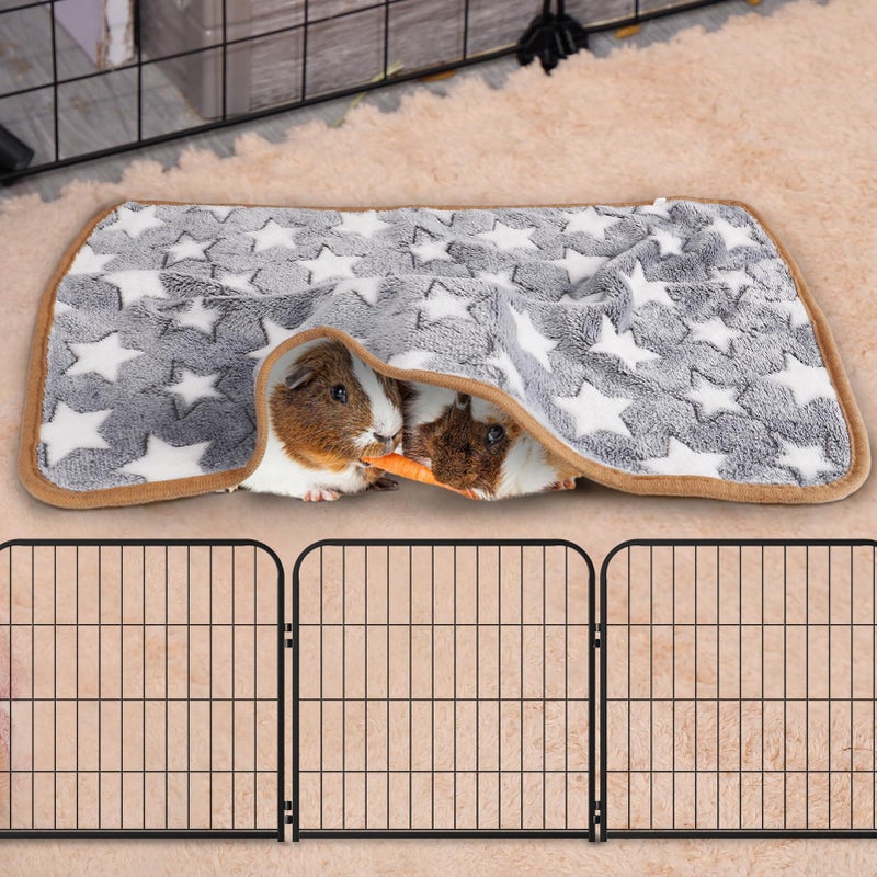 Alphatool Guinea Pig Blanket, 2 Pack Warm Soft Coral Fleece Small Animal Blankets Washable Pet Cage Liners Sleep Mat Pad Cover for Rabbit Hamster Dog Cat Ferret Chinchilla Hedgehog Bedding, 24" x 16" - Image 5