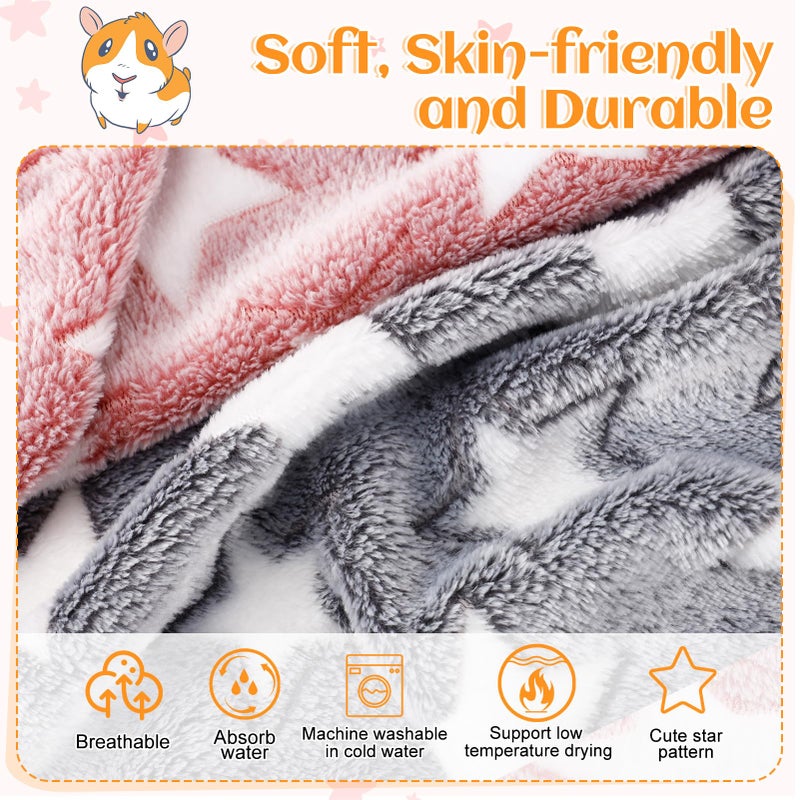 Alphatool Guinea Pig Blanket, 2 Pack Warm Soft Coral Fleece Small Animal Blankets Washable Pet Cage Liners Sleep Mat Pad Cover for Rabbit Hamster Dog Cat Ferret Chinchilla Hedgehog Bedding, 24" x 16" - Image 3