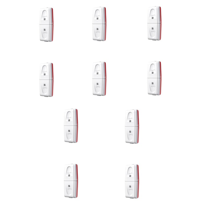 Fybros Melon 2 Pin Male Female Adapter Plug Top - White-Red (Pack of 10) Made in India - Image 1