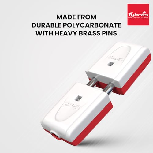 Fybros Melon 2 Pin Male Female Adapter Plug Top - White-Red (Pack of 10) Made in India - Image 3