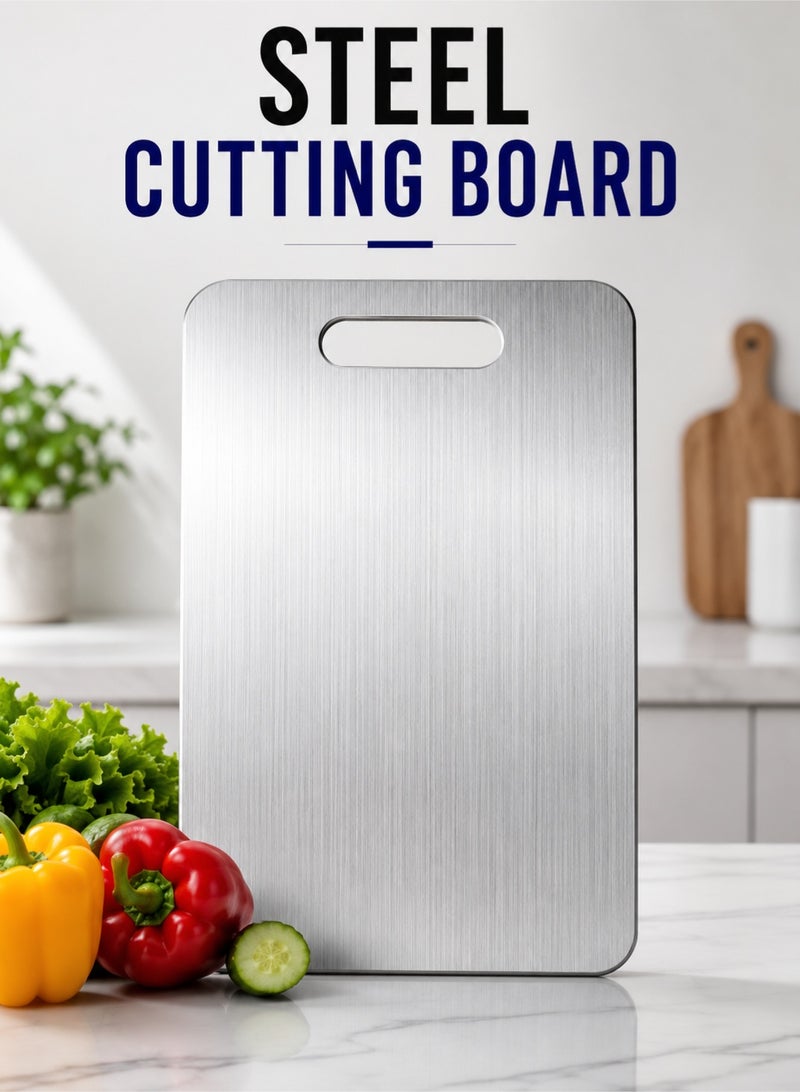NextWave Heavy Duty 304 Stainless Steel Cutting Board for Kitchen, Ideal for Chopping, Slicing, Baking and Preparing Meat, Cheese, Vegetables and Fruits, 40 x 28cm - Image 1