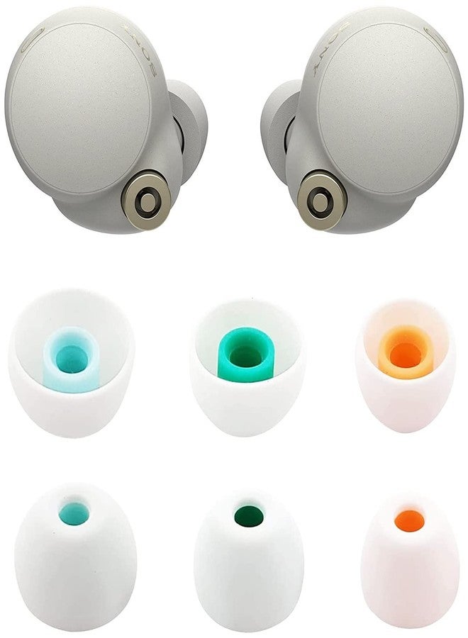 الإكس سي دي أطراف أذن ALXCD متوافقة مع سماعات سوني WF-1000XM4، 3 أزواج من أطراف الأذن المصنوعة من السيليكون الناعم، عازلة للصوت، قابلة لإعادة الاستخدام، لون أبيض - Image 1