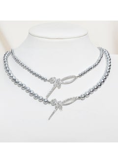 HEFANG HEFANG Designer Rose Ribbon Pearl Choker - Luxury Adjustable Necklace with Baroque-inspired Elegance  - Image 1