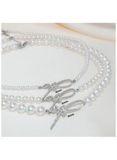 HEFANG HEFANG Designer Rose Ribbon Pearl Choker - Luxury Adjustable Necklace with Baroque-inspired Elegance  - Image 2