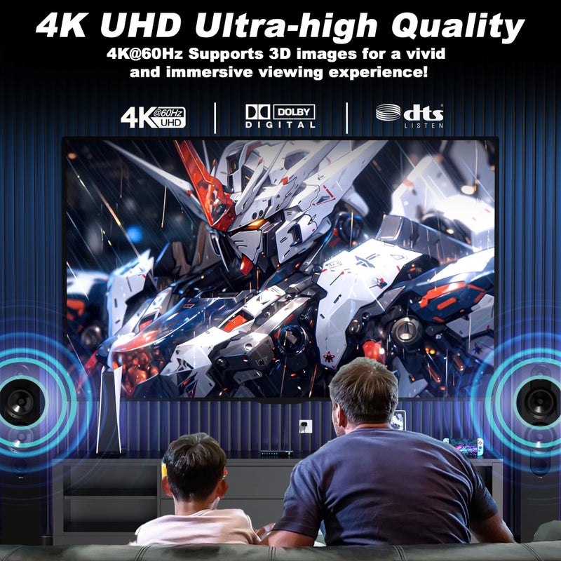 JCHICI مفتاح HDMI 4K JCHICI 5x1 مع جهاز تحكم عن بعد - 4K@60Hz HDR HDCP 2.2 - محول تلقائي لجهاز PS5/PS4/Xbox/Switch/PC - Image 2