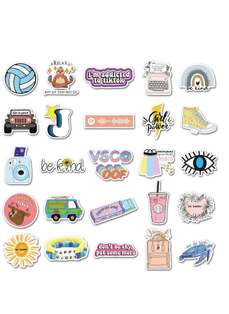 SYOSI Stickers for Hydro Flask, 50 Pcs C ute Aesthetic Vinyl Stickers for Water Bottles, Trendy Waterproof Laptop Stickers,  Skateboard Stickers for Kids Women, Teen Girl Gifts, Girl Stuff  - Image 2