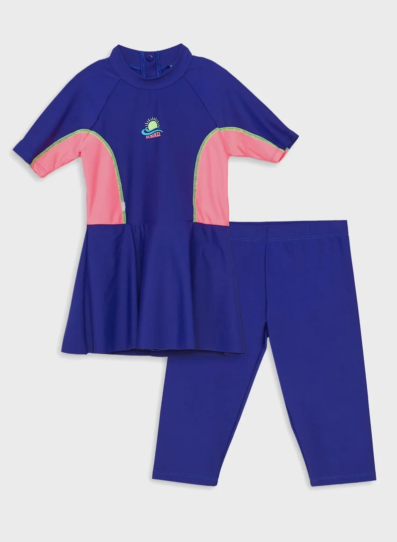 LC WAIKIKI Kids Color Block Swimsuit & Leggings
