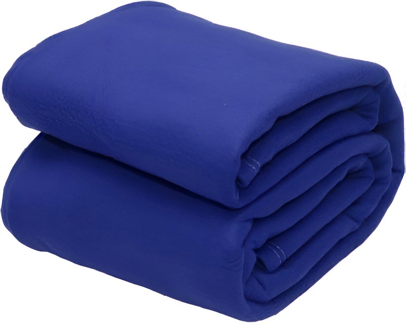 STARNSTYLE 300 TC All Season Solid/Plain Lightweight Polar Fleece Single Bed Blanket (152 x 230 cm) Blue Blanket SingleIV9 - Image 1
