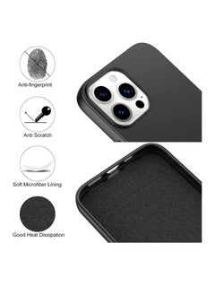 Generic Compatible with iPhone 14 Pro Max (6.7 Inch) Case, Liquid Silicone Case, Full Body Protective Cover, Shockproof, Slim Phone Case, Anti-Scratch Soft Microfiber Lining - Black  - Image 4
