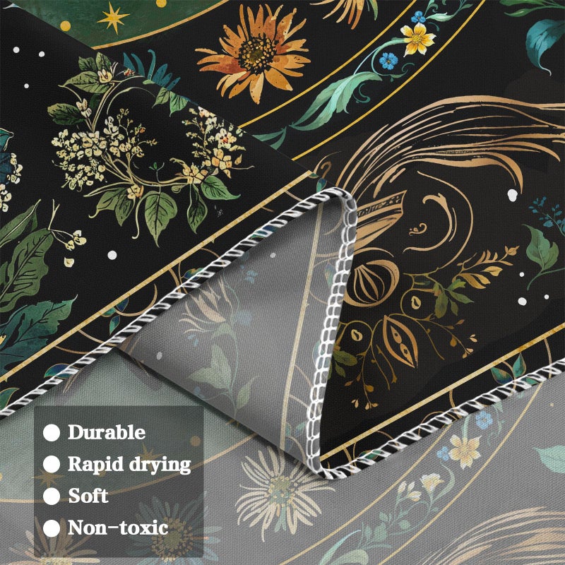 Lifeella Sun and Moon Tapestry, Vintage Boho Wall Decor, Aesthetic Tapestries for Bedroom Living Room, Mystic Floral Black Green Plant Art 36Ã—48 inches - Image 5
