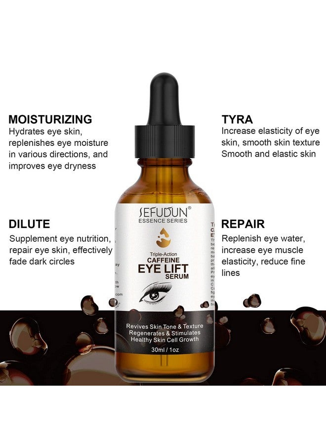 SHIFAKOU Caffeine Eye Serum With Egcg Vitamin C Hyaluronic Acid Collagen Caffeine Eye Lift Serum Reduces Puffiness Dark Circles Under Eye Bags Wrinkles And Fine Lines Around The Eyes  - Image 4