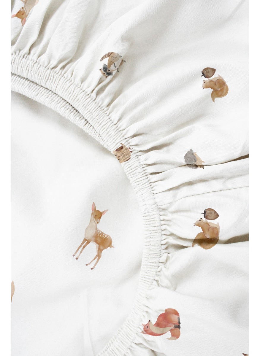 Casadora Baby Forest Amigos 100% Cotton Satin Elastic Baby/Child Sheet - 100 x 200 cm  - Image 3