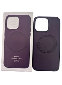 Generic iPhone 11 Pro Max Vegan Leather Case with MagSafe Purple  - Image 1