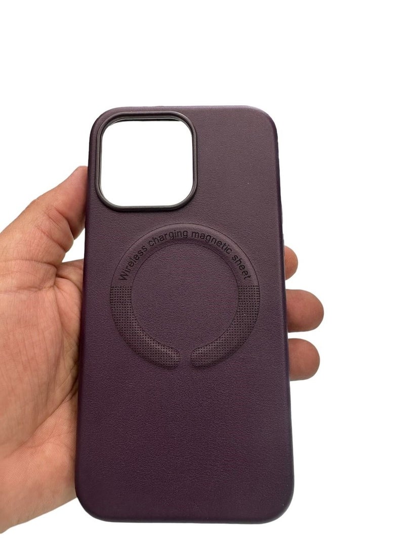 11 Pro Max Vegan Leather Case with MagSafe Purple - Image 3